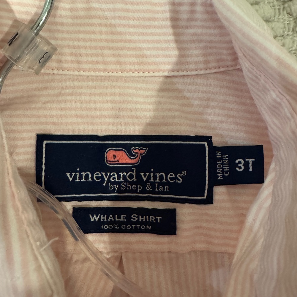 Vineyard Vines Boys Pink Striped Button-Down Shirt - Picture 2 of 2